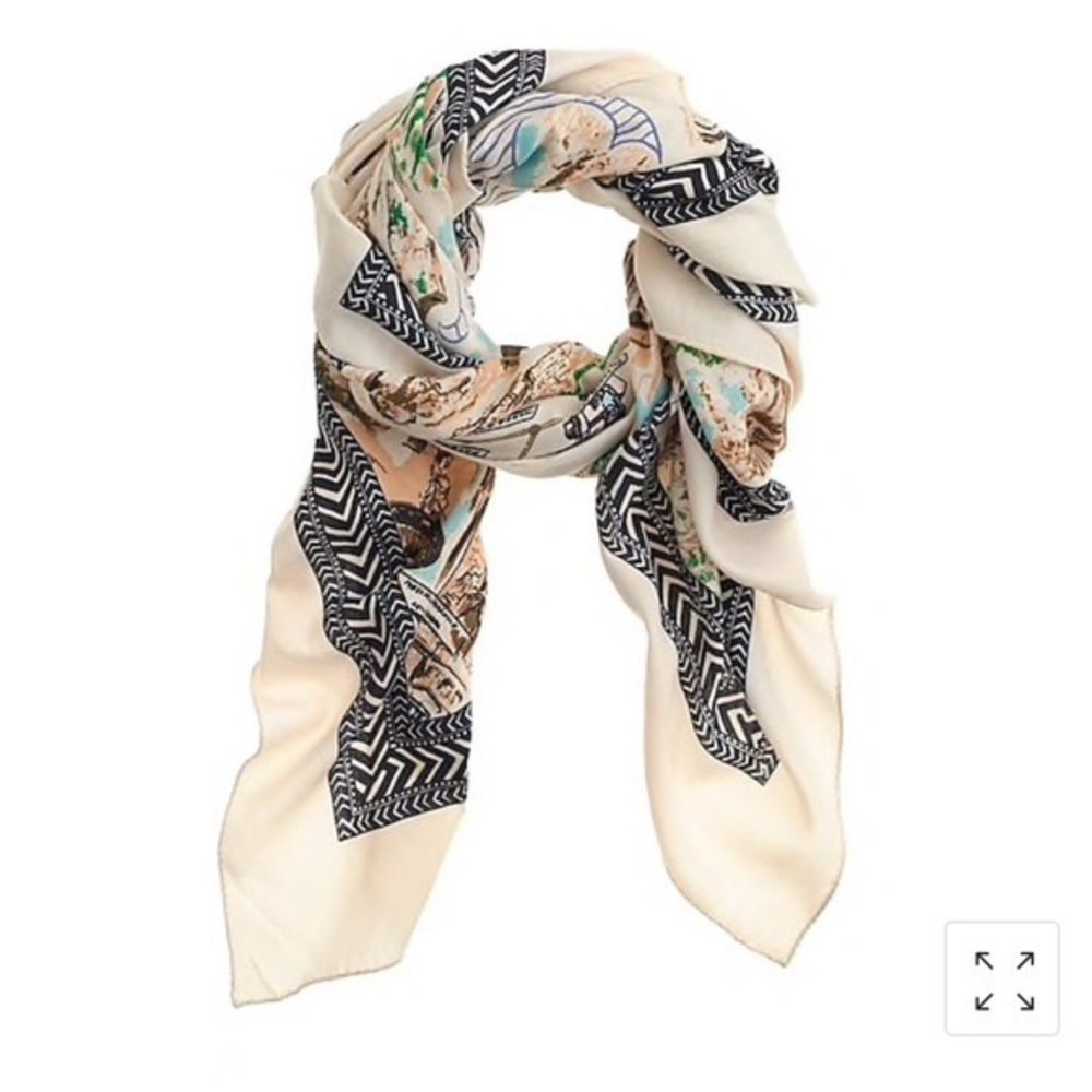 NWT J Crew Sicily map scarf